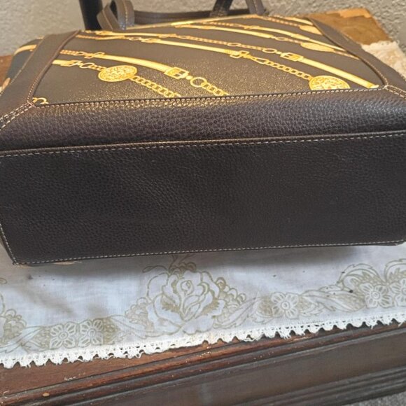 Anne Klein Designer Style Chain Print Briefcase Tote Bag Purse - Picture 7 of 9